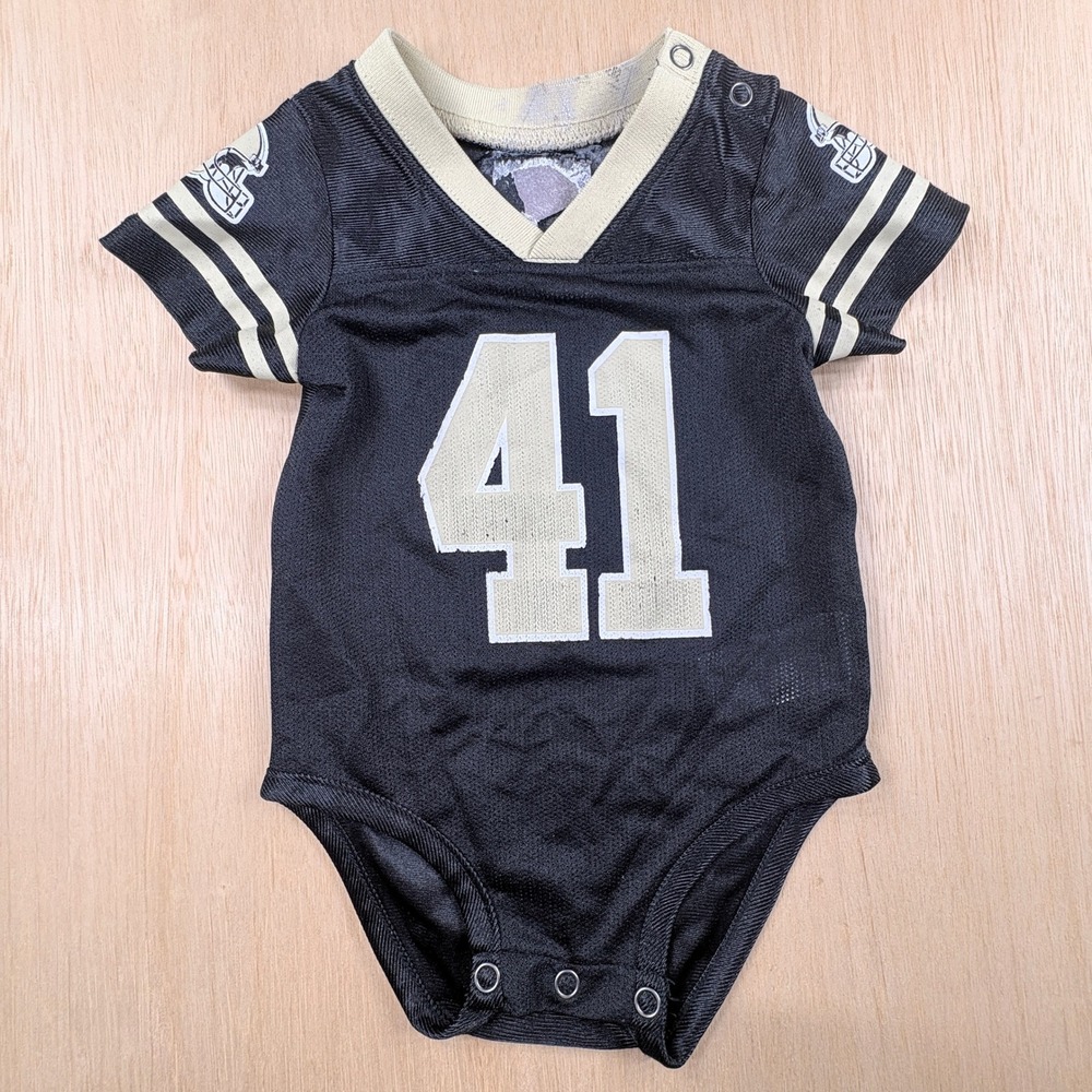 NFL New Orleans Saints Alvin Kamara 41 Jersey Bodysuit Infant 12M Black Gold